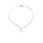 Suzie Blue Canada oval hoop necklace featuring a sleek, elegant gold-tone design on a delicate chain.