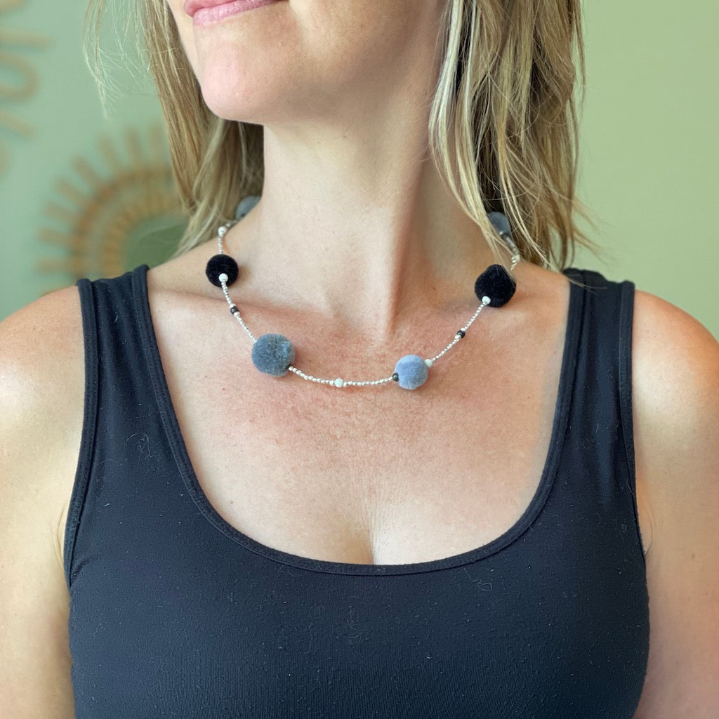 Multi Pom-Pom Necklace - Shopthatapp.ca