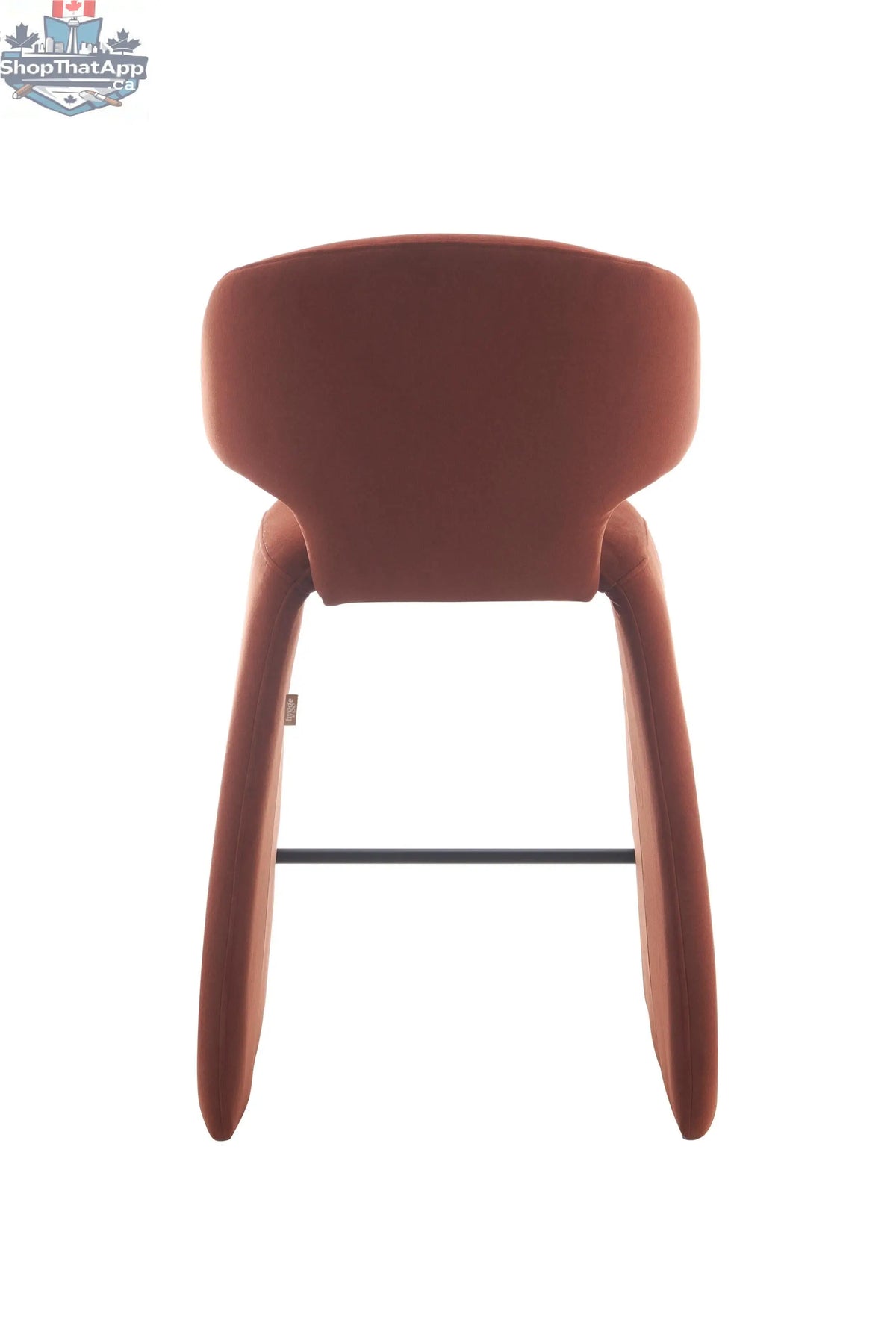 Upholstered Tessa Modern Counter Chair by Hygge Design House with cushioned seat and sleek wooden legs, ideal for contemporary dining spaces.