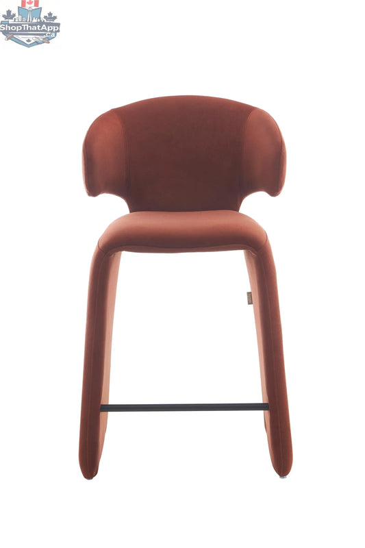 Modern upholstered Tessa counter chair by Hygge Design House with plush cushioning and sleek design for comfortable seating.