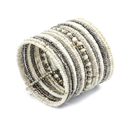 Stripey Beaded Cuff Bracelet - Vibrant and Stylish Accessory for Every Occasion - Shopthatapp.ca