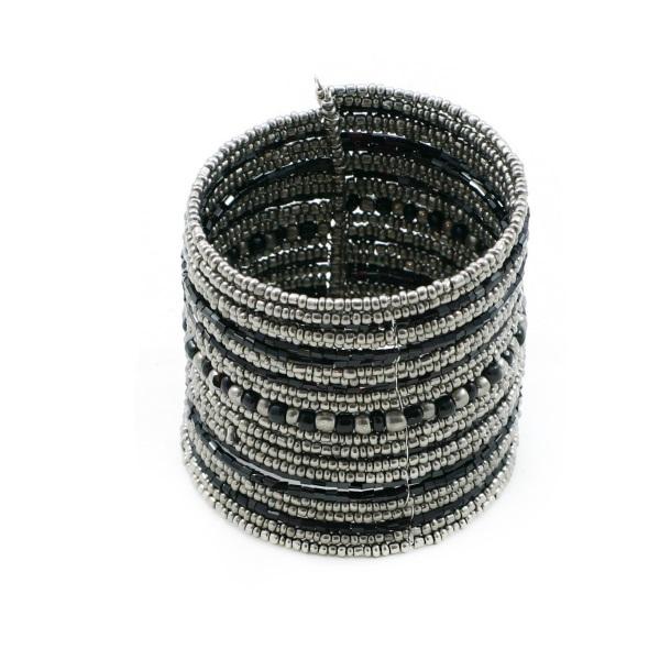 Stripey Beaded Cuff Bracelet - Vibrant and Stylish Accessory for Every Occasion - Shopthatapp.ca