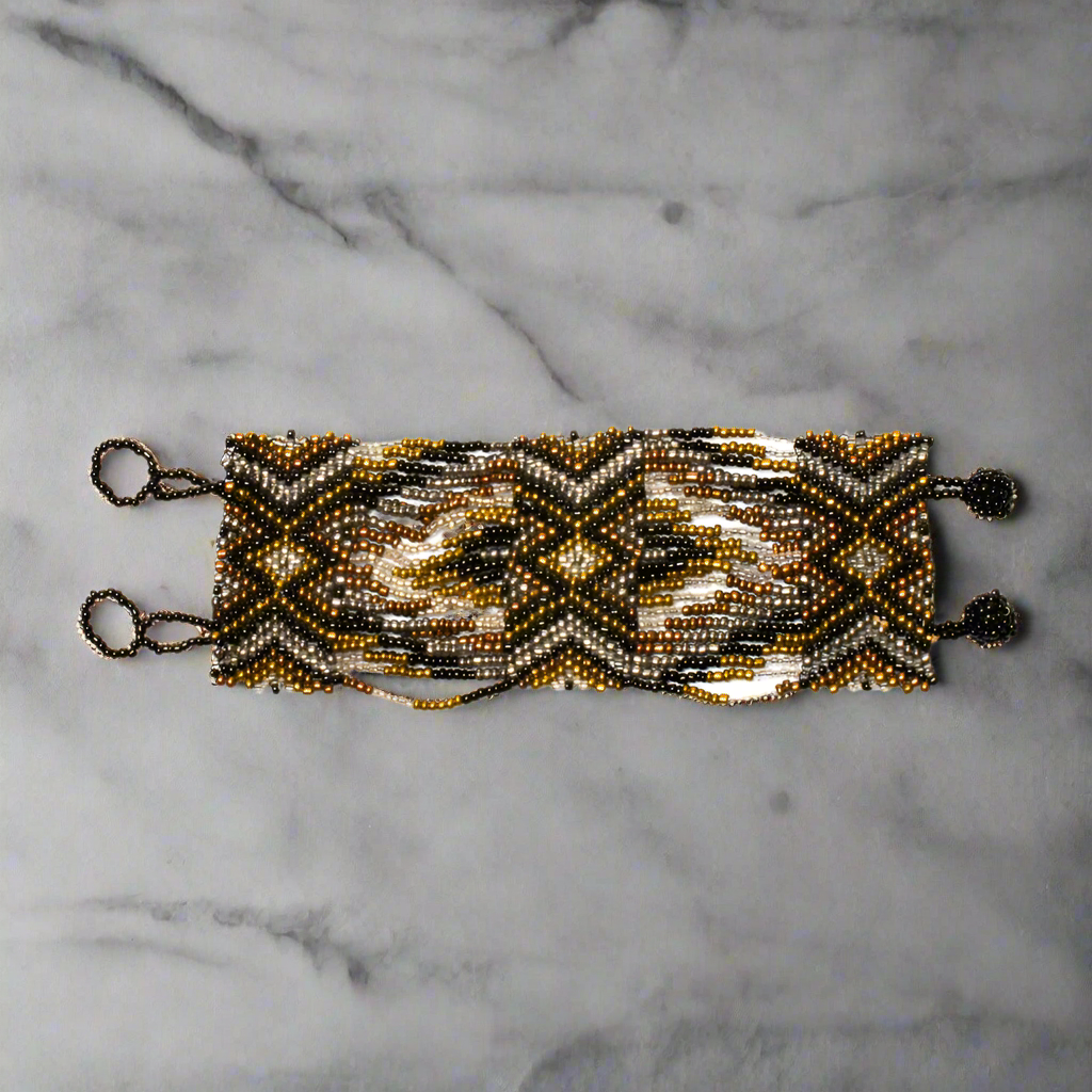 Beaded Aztec Bracelet - Unique Wide Design - Shopthatapp.ca