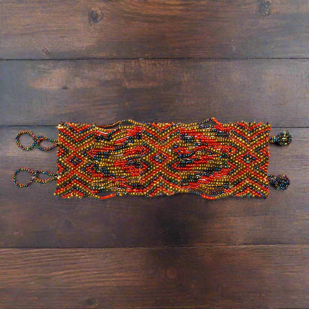 Beaded Aztec Bracelet - Unique Wide Design - Shopthatapp.ca