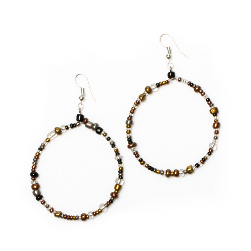 Beaded Hoop Earrings - Shopthatapp.ca