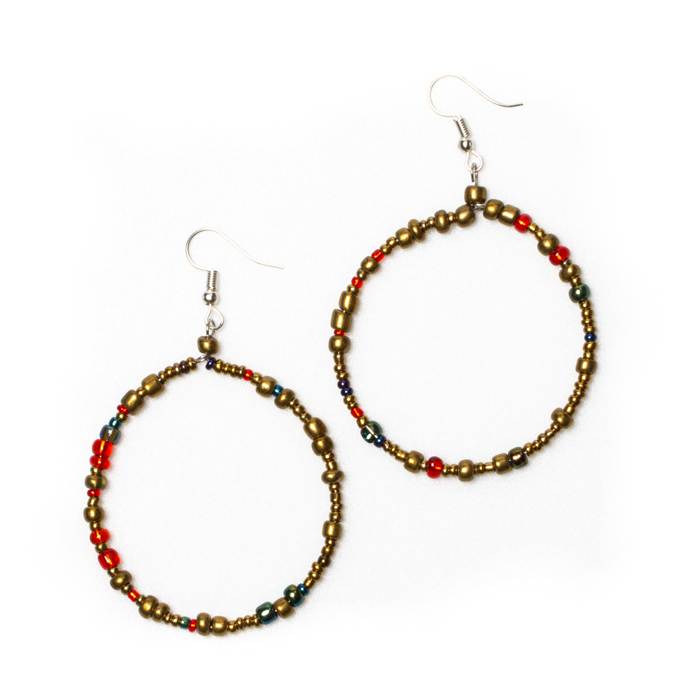 Beaded Hoop Earrings - Shopthatapp.ca