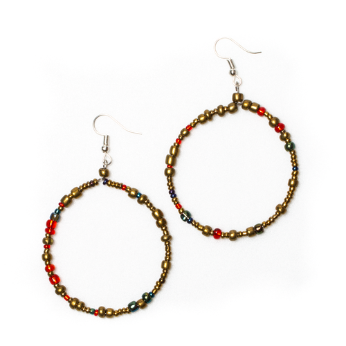 Beaded Hoop Earrings - Shopthatapp.ca