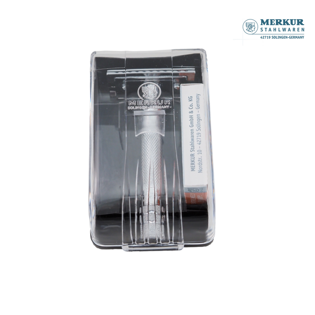 Merkur 333C Double-Edge Safety Razor Set with Bright Chrome Finish and 10 Blades