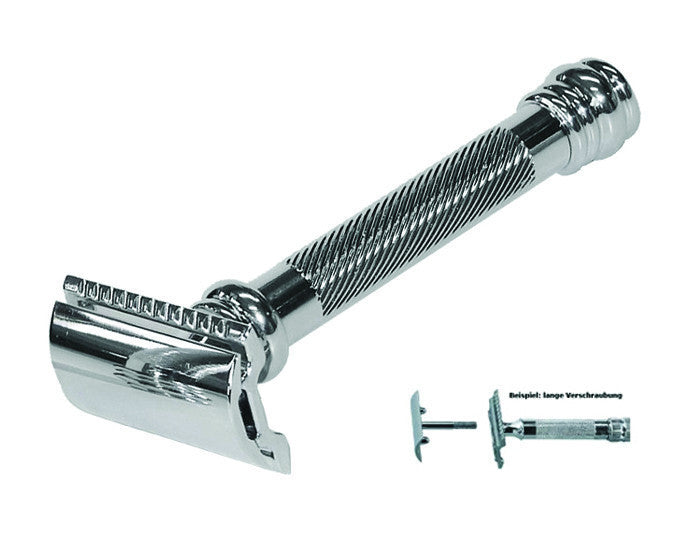 Merkur 38C Safety Razor: Classic Barber Pole Design for Effortless Shaving