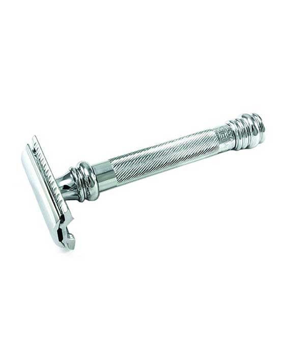 Merkur 38C Safety Razor: Classic Barber Pole Design for Effortless Shaving