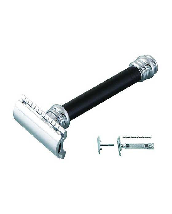 Merkur 38B Safety Razor with Barberpole Long Heavy Handle - Closed Comb Design