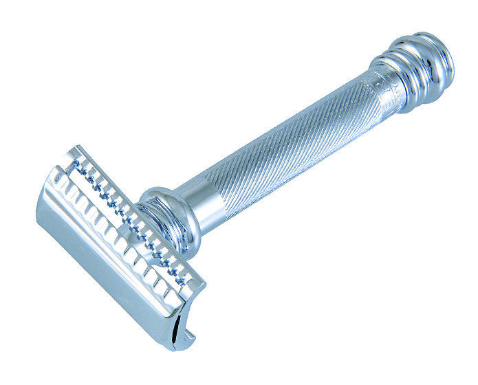 Merkur 39C Slant Bar Razor - 2-Piece DE Safety Razor with Barberpole Long Heavy Handle in Chrome
