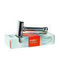 Merkur DE Safety Razor - 2-Piece Closed Comb with Extra Long Engine-Turned Chrome Handle
