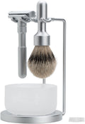 Merkur Razor and Brush Stand – Satin Chrome Finish for Elegant Grooming