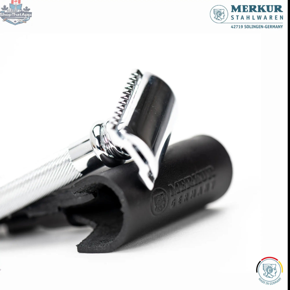 Merkur Leather Case Black - Standard Fit for All Items Except 24001 and Futur, Made from Cowhide - Shopthatapp.ca