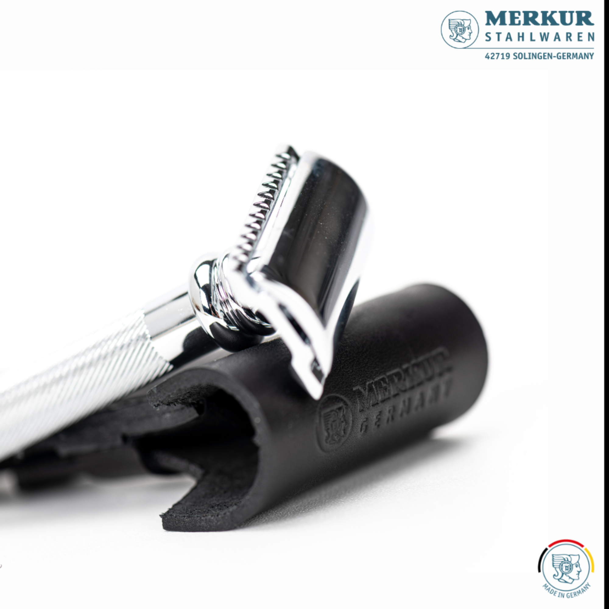 Merkur Leather Case Black - Standard Fit for All Items Except 24001 and Futur, Made from Cowhide