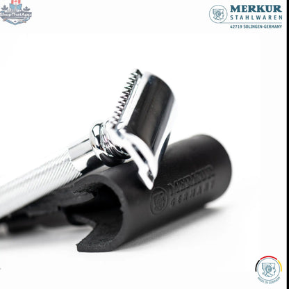 Merkur Leather Case Black - Standard Fit for All Items Except 24001 and Futur, Made from Cowhide - Shopthatapp.ca