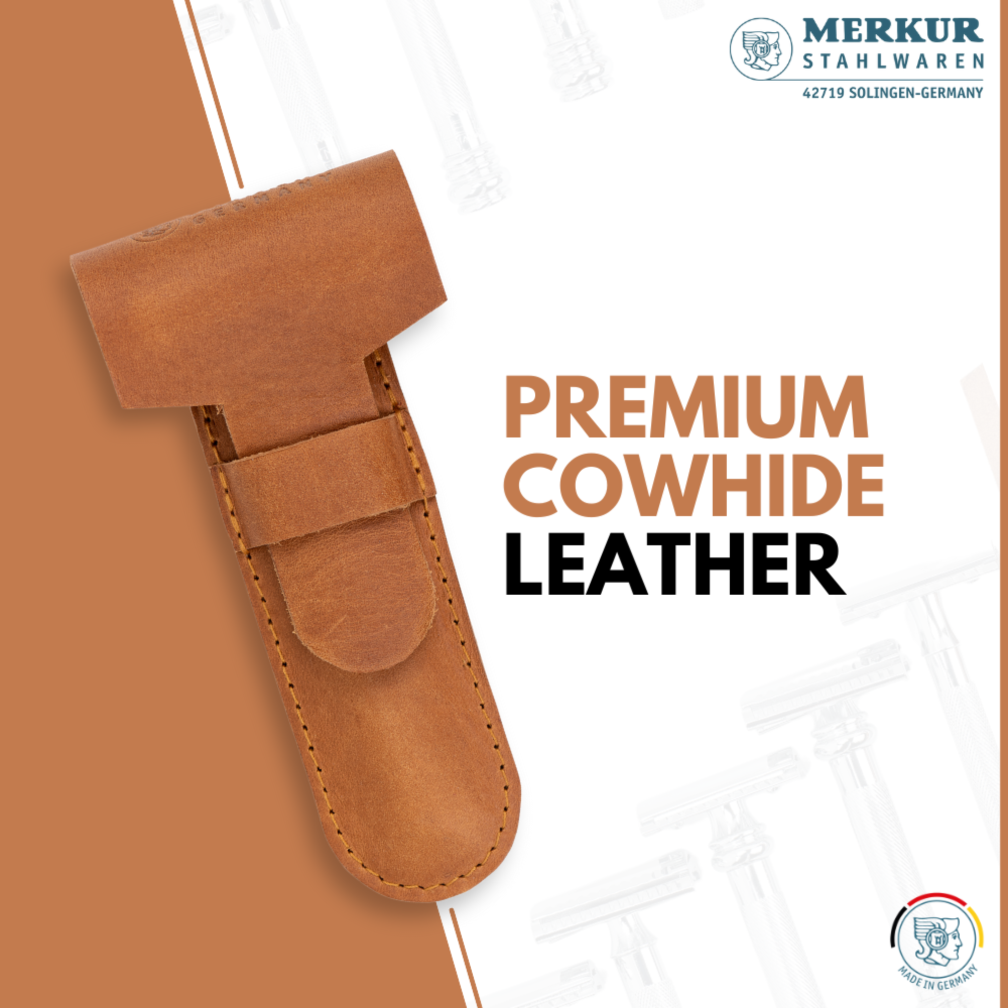 Merkur Leather Case Brown Cowhide for All Items Except 24001