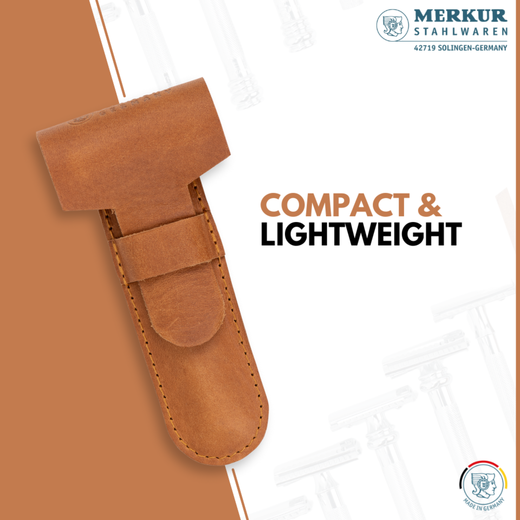 Merkur Leather Case Brown Cowhide for All Items Except 24001