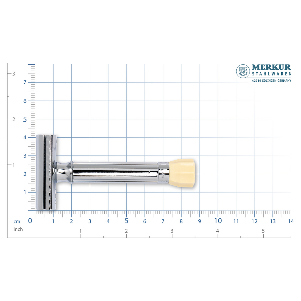 Merkur Adjustable Shaving Set - 3-Piece Kit with Progress Razor, Hard Case, and 10 Blades in Chrome