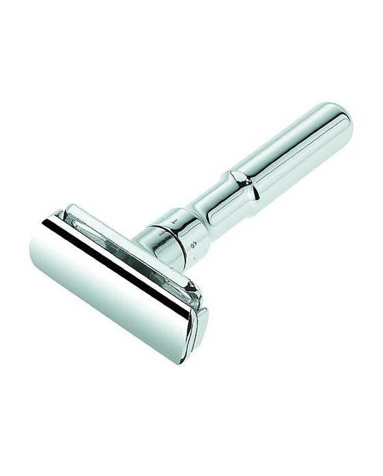 Merkur Futur Adjustable Safety Razor with Snap Closure in Chrome Finish