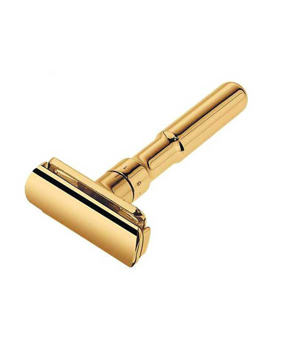 Merkur Futur Adjustable Safety Razor with Snap Closure in Gold - Premium Double Edge Razor
