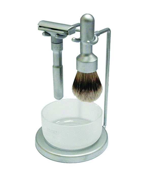 Merkur Futur Adjustable Shaving Set - 4-Piece Luxury Set with Matte Satin Finish