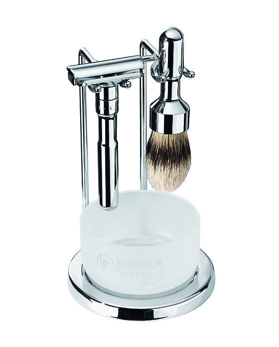Merkur Future Double Edge Razor Set - 4pc Polished Safety Razor Shaving Set