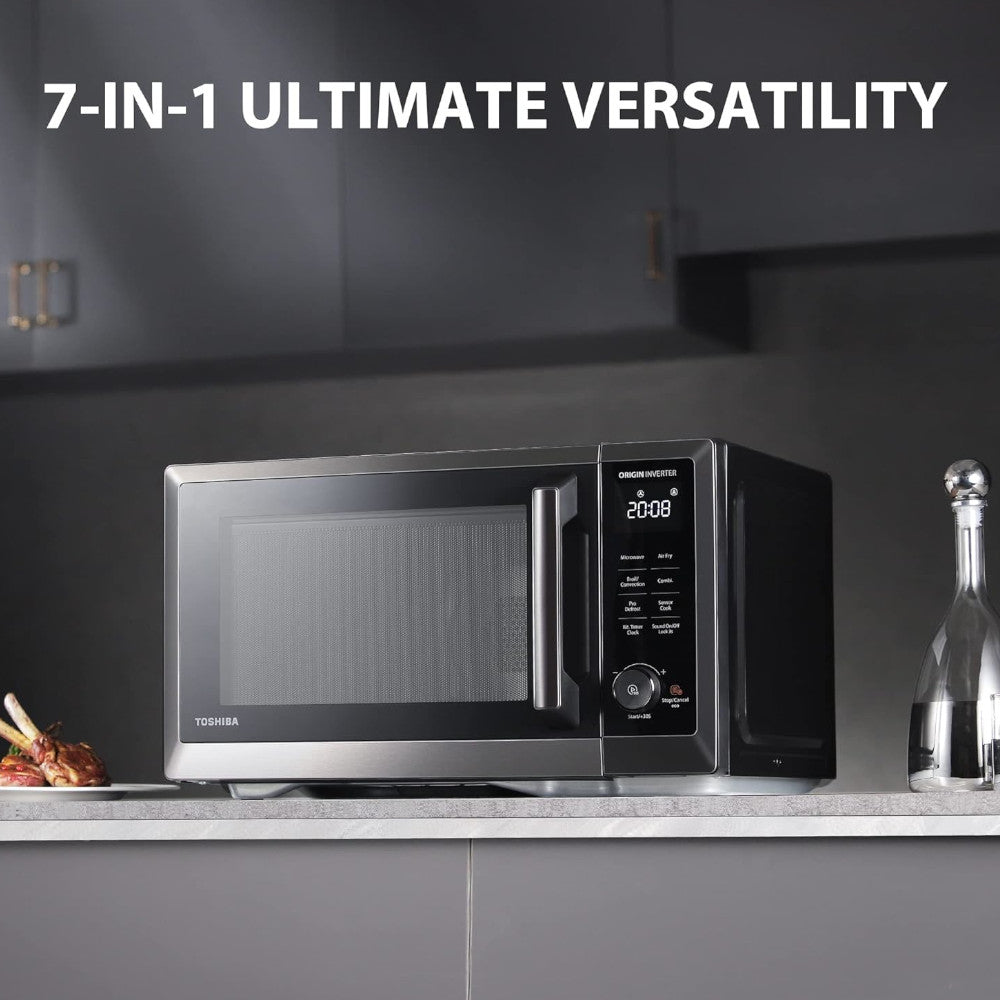 TOSHIBA ML2-TC10SAIT(SS) 7-in-1 Countertop Microwave Oven with Air Fryer - Quality recertified with Home Essentials warranty - Shopthatapp.ca