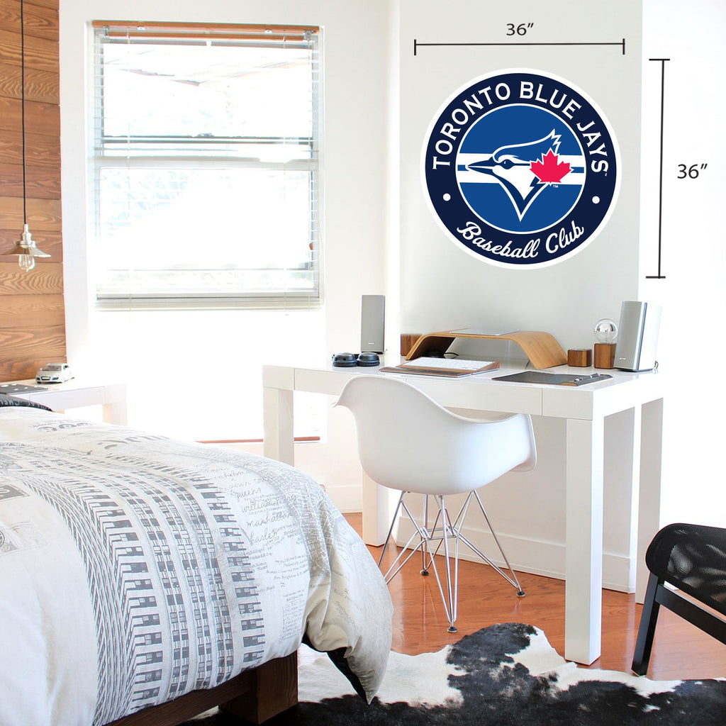 Toronto Blue Jays 36x36 Team Stripe Logo Repositional Wall Decal - Www.Shopthatapp.ca