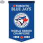 Toronto Blue Jays wall banner, Dynasty 10x15 inch felt decor featuring team logo and colors, ideal for sports fans' rooms.