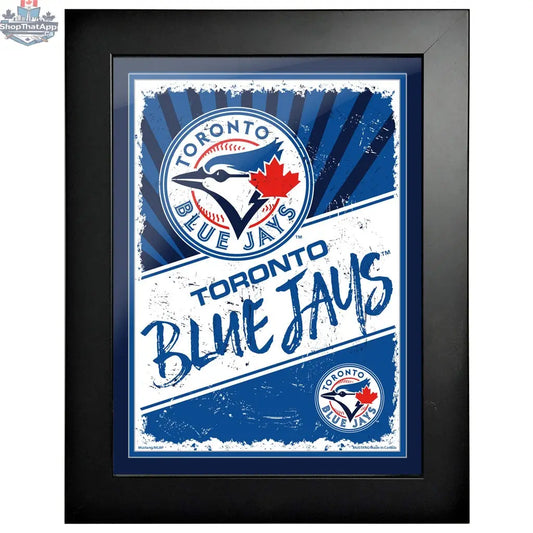 Framed Buffalo Bills and Toronto Blue Jays man cave wall decor artwork, 12x16 inches, sports-themed decor by Sports Decor.