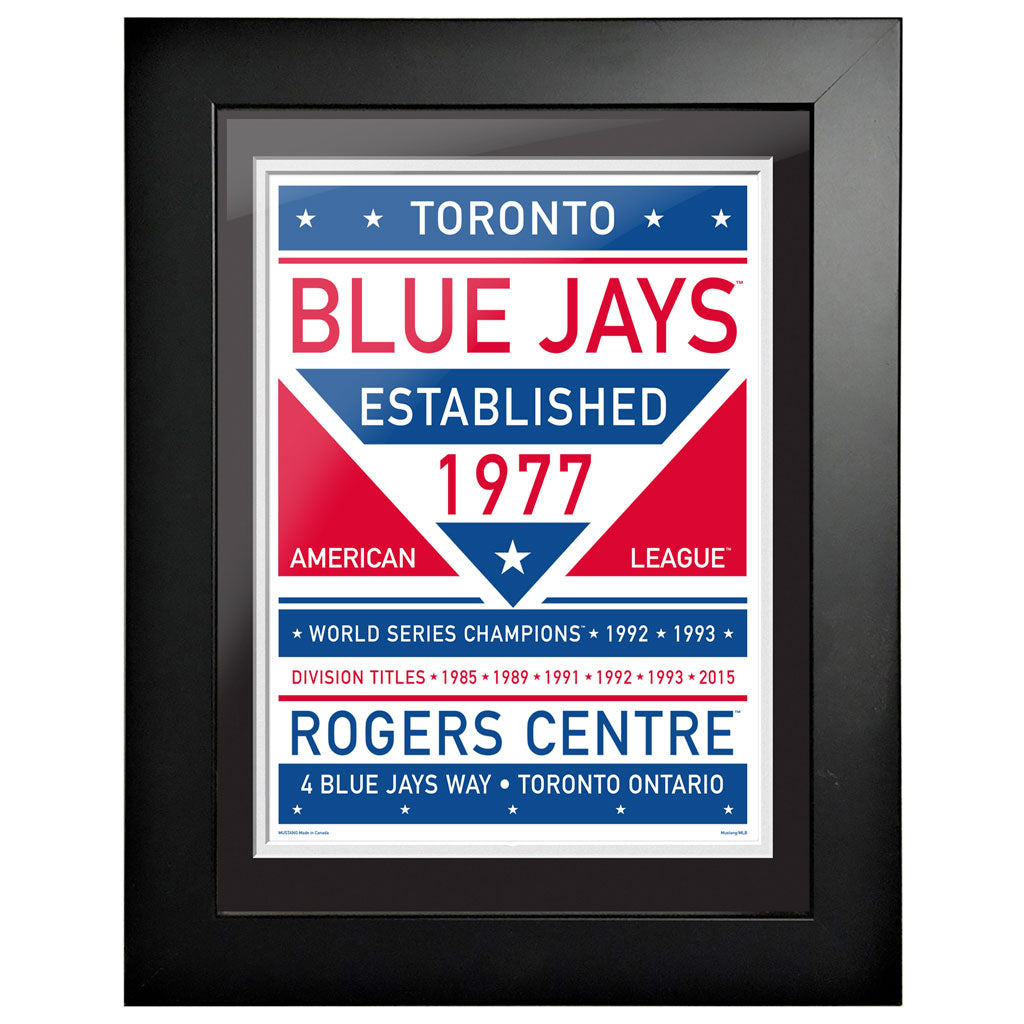 Toronto Blue Jays 12x16 Dual Tone Framed Artwork - Www.Shopthatapp.ca