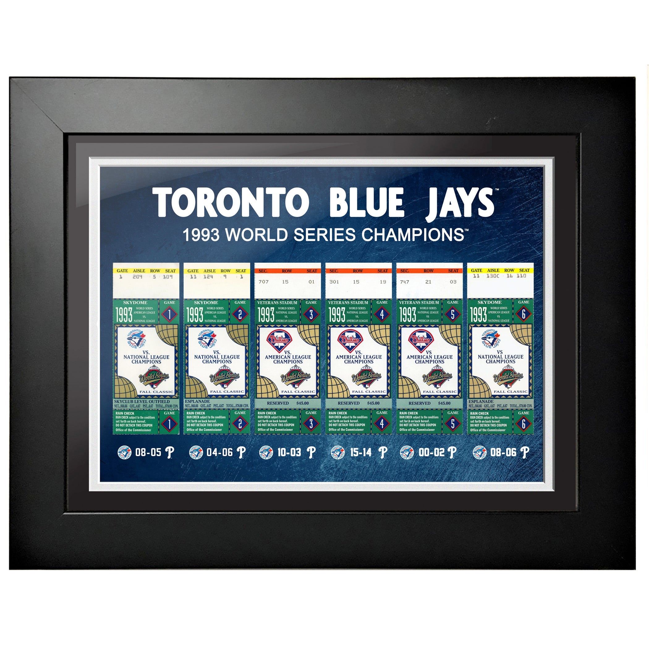 Toronto Blue Jays Ticket to History 12x16 Frame 1993 - Www.Shopthatapp.ca