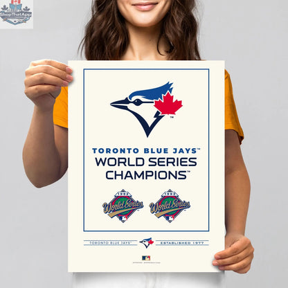 Toronto Blue Jays World Series Collection 12x16 wall decor print by Sports Decor featuring team logo and vibrant design.
