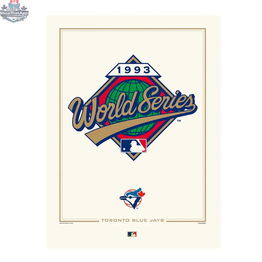 Vintage Toronto Blue Jays 1993 World Series wall decor print, 12x16 artwork for baseball fans.