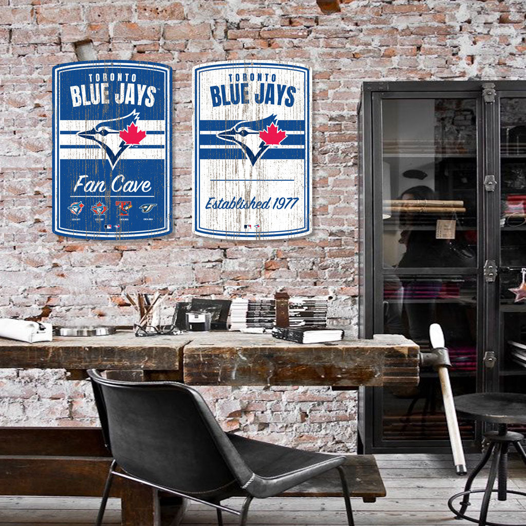 Toronto Blue Jays 16x23 2 pack Established Faux Wood Wall Signs - Www.Shopthatapp.ca