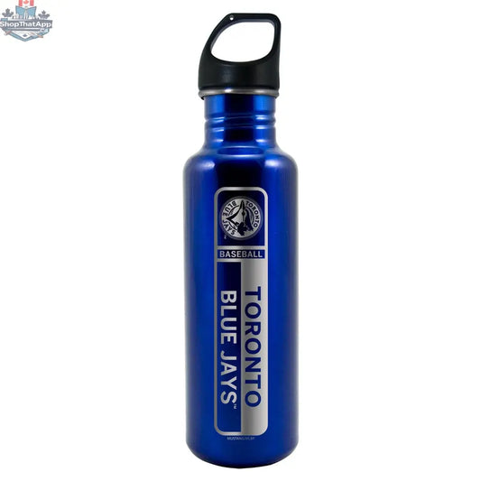Toronto Blue Jays 26oz stainless steel insulated water bottle, blue sports drinkware with team logo and durable design