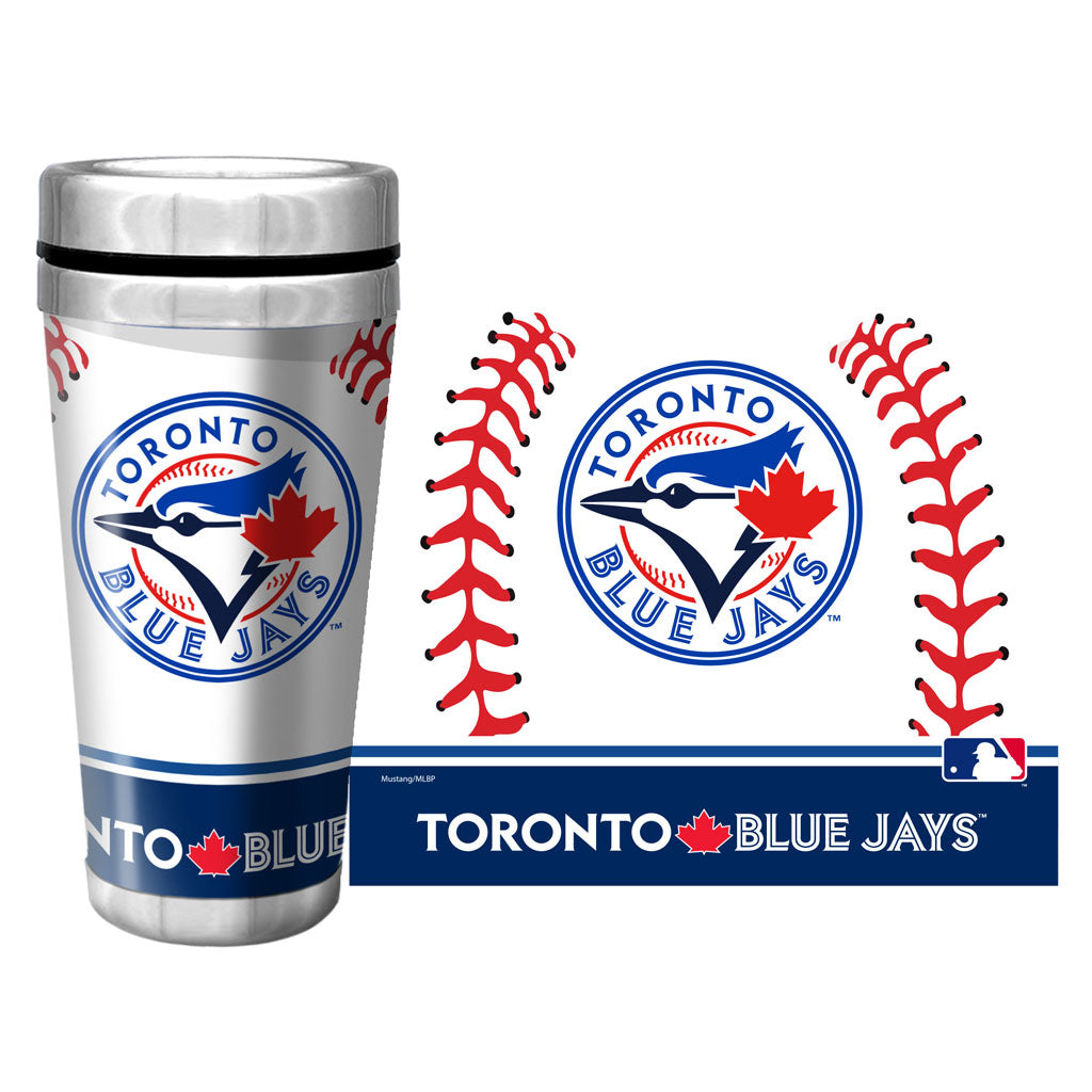 Toronto Blue Jays Travel Mug | Wallpaper Full Wrap 16 oz. - Www.Shopthatapp.ca
