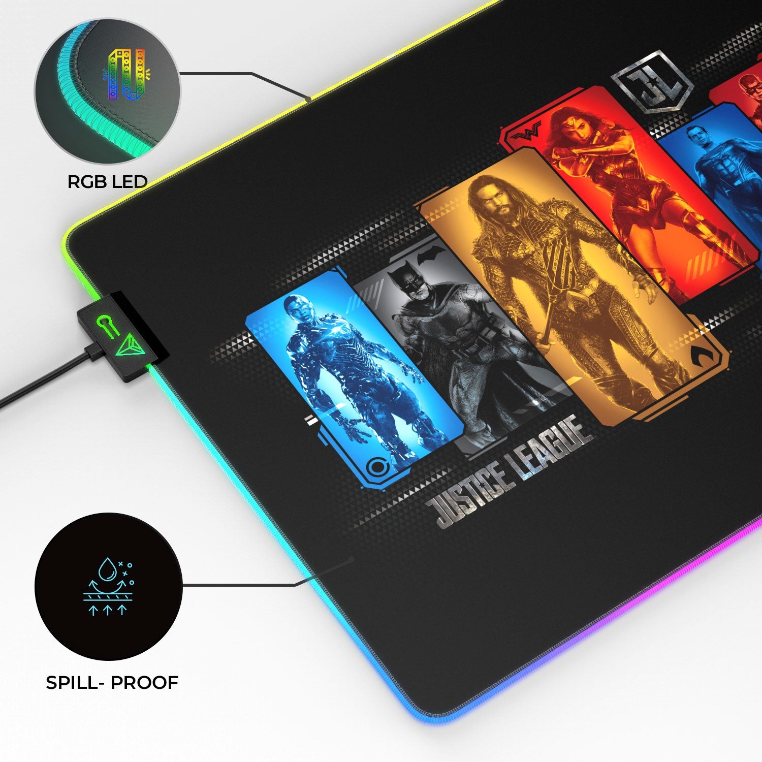 Justice League Gaming Mouse Pad - Character Portraits Design - Shopthatapp.ca
