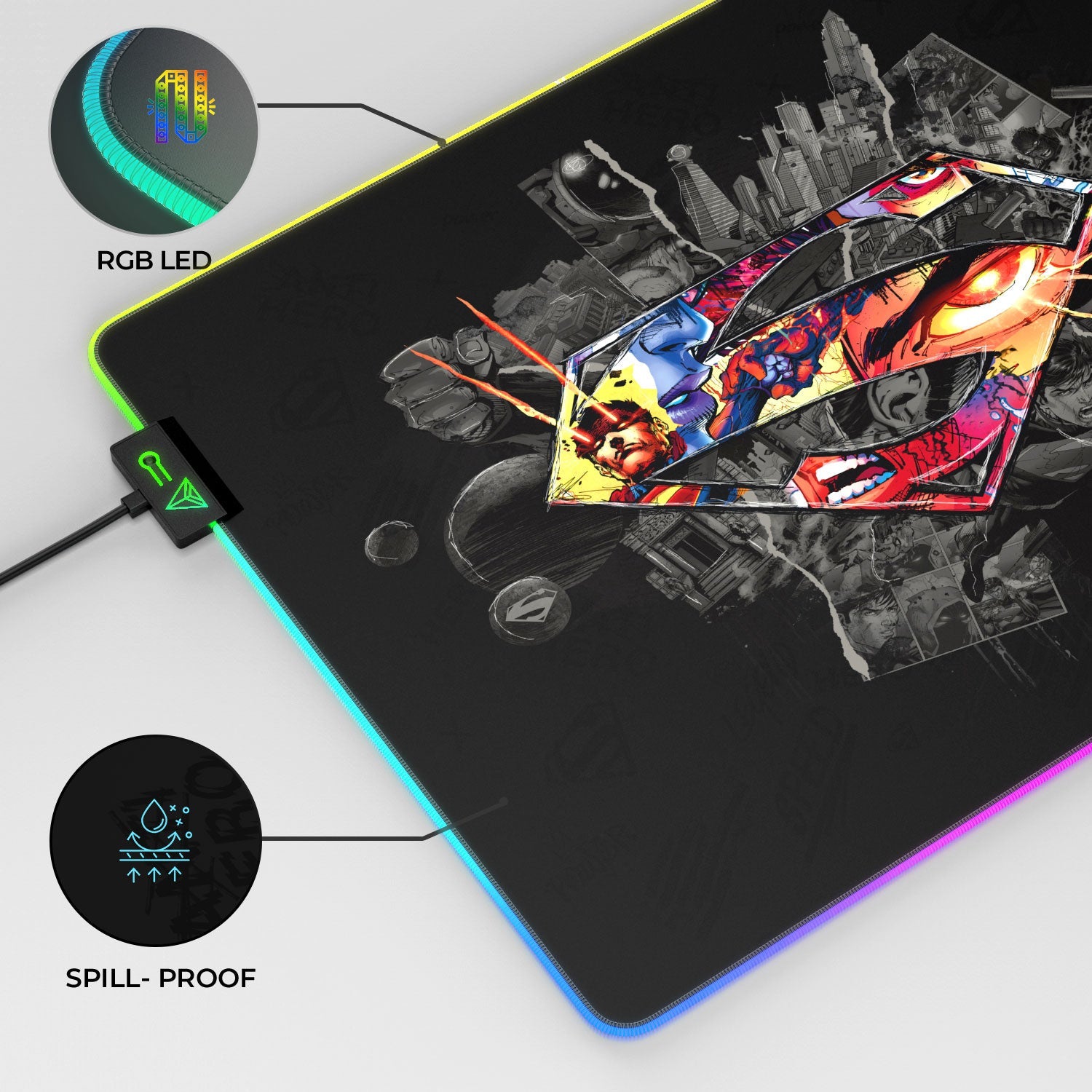 Superman Gaming Mouse Pad with Shield Emblem Design - Shopthatapp.ca