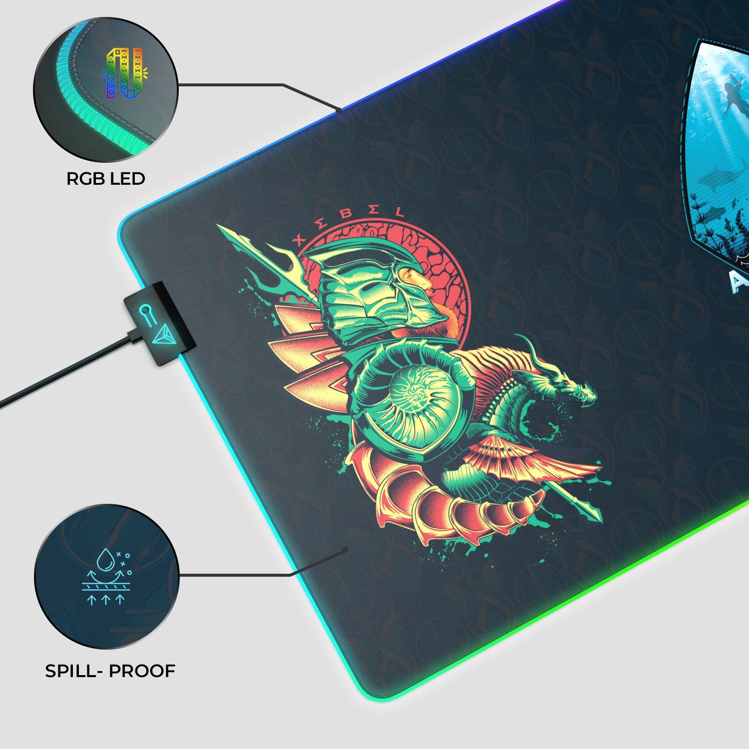 Aquaman XEBEL Kingdom Mouse Pad for an Ultimate Gaming Experience - Shopthatapp.ca