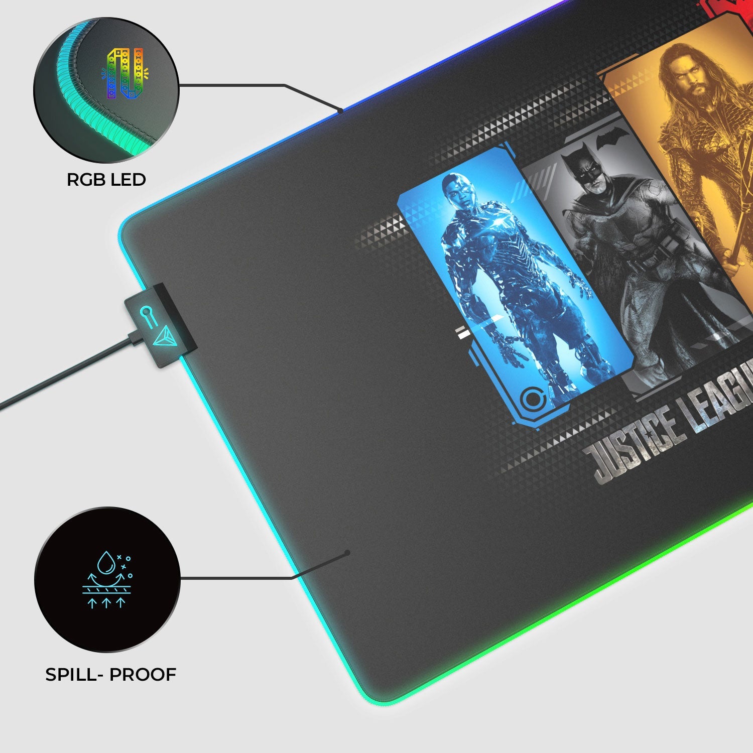 Justice League Gaming Mouse Pad - Character Portraits Design - Shopthatapp.ca