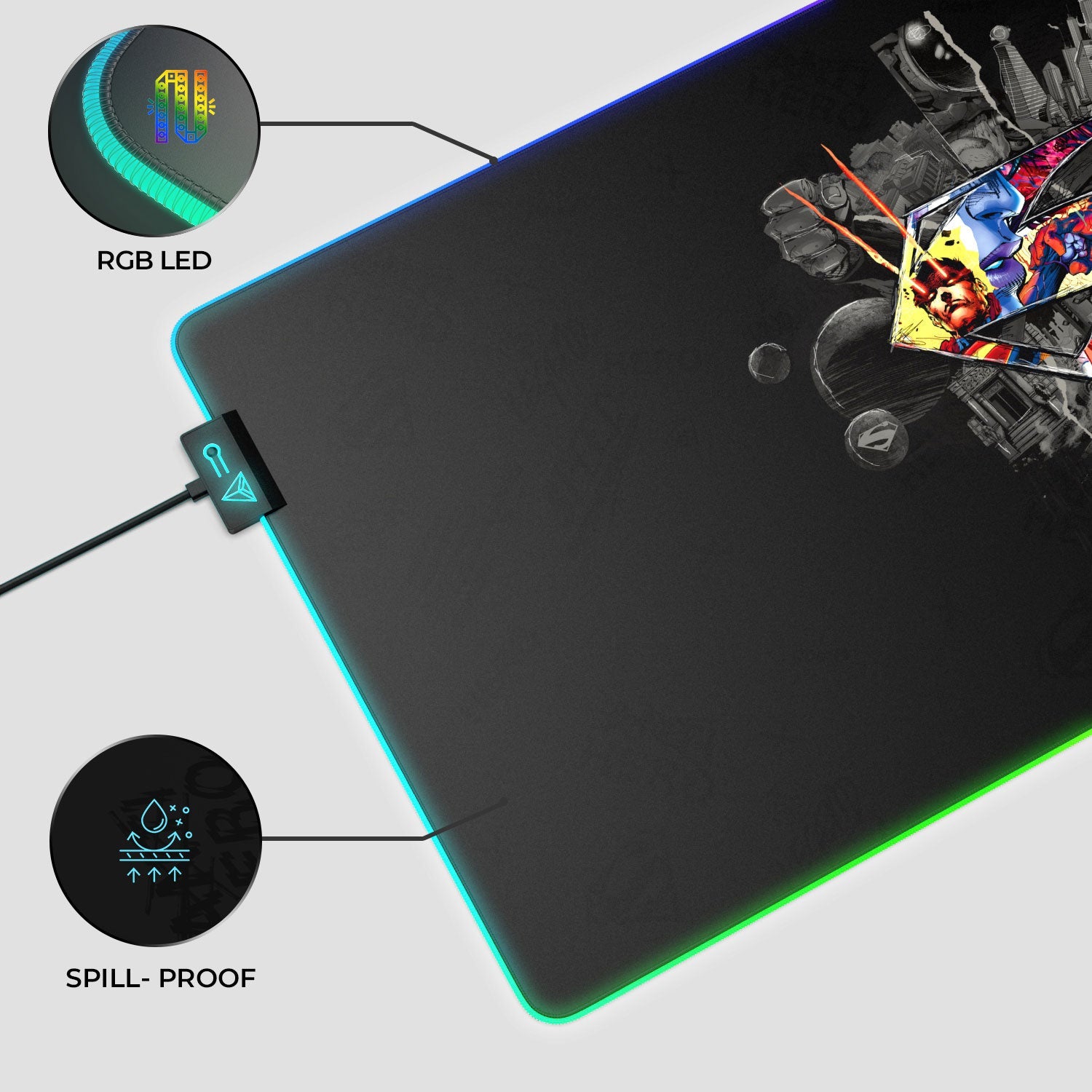 Superman Gaming Mouse Pad with Shield Emblem Design - Shopthatapp.ca