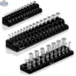Black 2-row magnetic socket holders for 1/2 drive click torque wrenches, organized by Olsa Tools Canada.