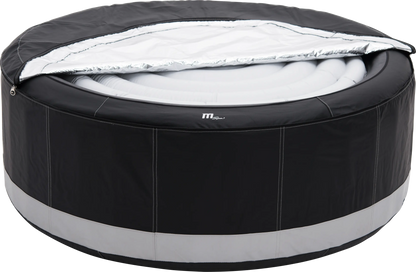 Zoppinh MSPA Camaro inflatable hot tub in a backyard setting, featuring six seats and built-in control panel for relaxing spa experience.