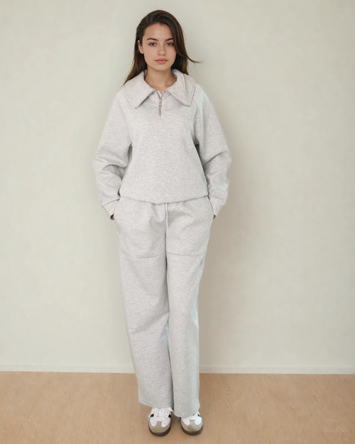 Adora Luxeflow - Everyday Wide Leg Pant In Heather Grey - Shopthatapp.ca