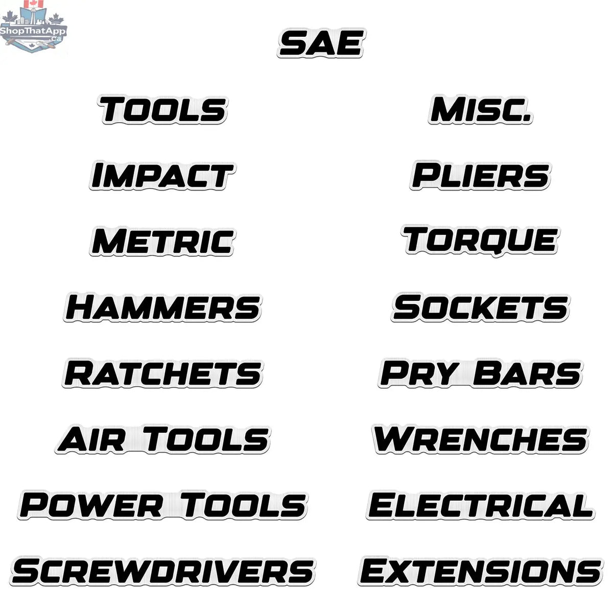 Aluminum Toolbox Emblems - Shopthatapp.ca