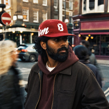 Freedom 83 Structured 5-Panel Cotton Hat – Maroon-Headwear-www.Shopthatapp.ca-Freedom 83