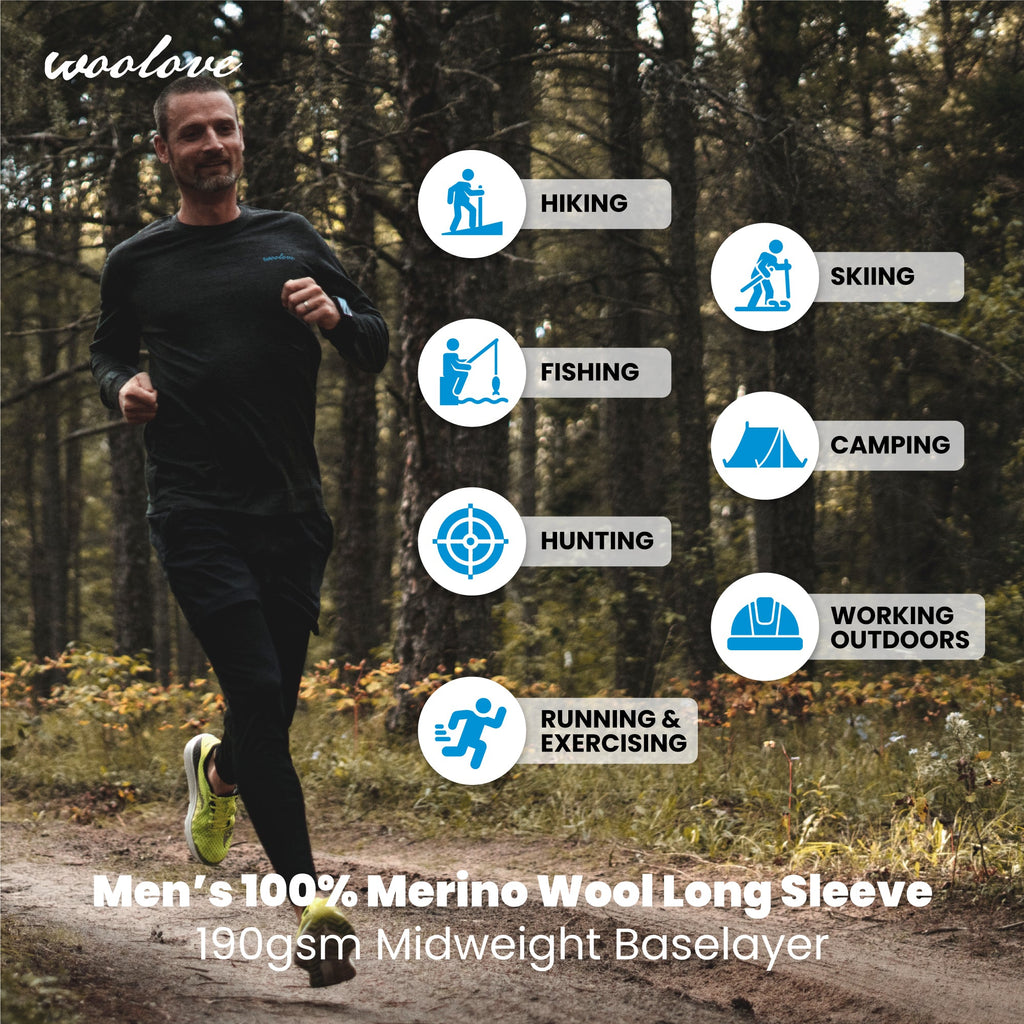 Men's Merino Wool Long Sleeve Crew Neck — Midweight